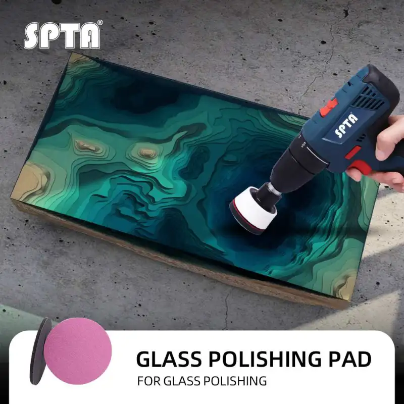 SPTA Glass Polishing and Grinding Pads, Pink Extra Coarse Grinding Pads for Severe Welding Burns Suits for Drill Tools and Rotary Polishers