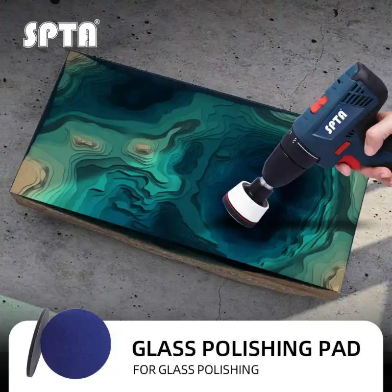 SPTA Glass Polishing and Grinding Pads, Blue Coarse Grinding Pads for General Scratches or Minor Burns Suits for Drill Tools and Rotary Polishers