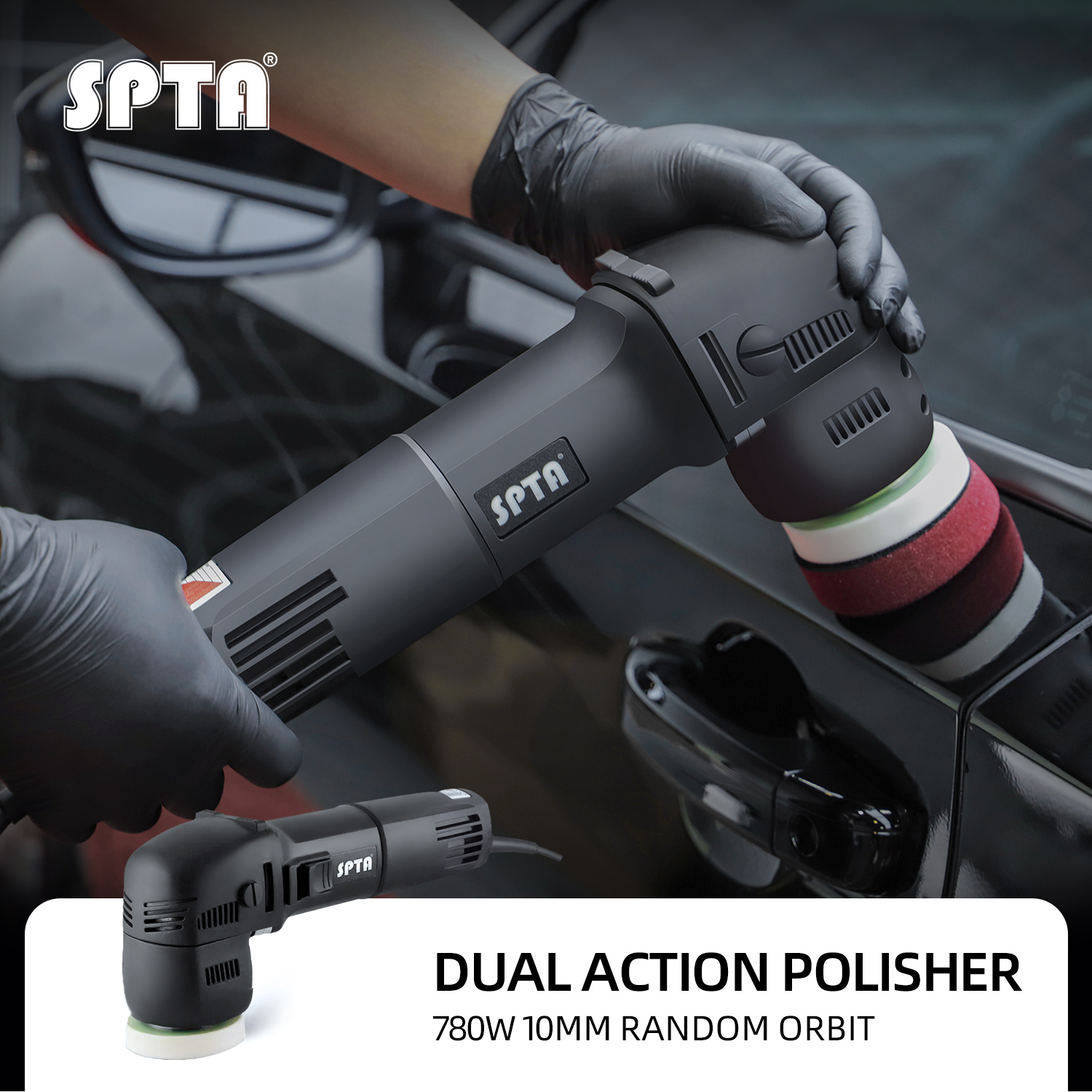 SPTA 3 Inch 10mm/700W 6 Variable Speed Orbital Polisher DA SPTA 3 Inch 10mm/700W 6 Variable Speed Orbital Polisher DA