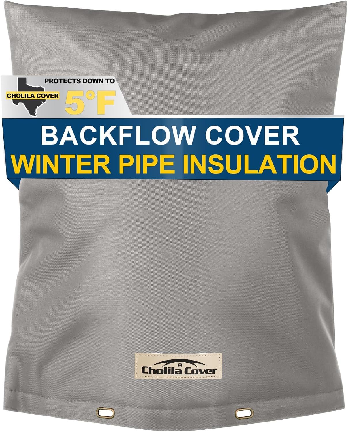 Backflow Preventer Cover Insulated (5°F) with Thick 7 Layers Fabric, 16"W x 20"H Backflow Cover with Aluminum Foil Layer for Winter Pipe Freeze Protection, Backflow Insulation Cover, by Cholila Cover