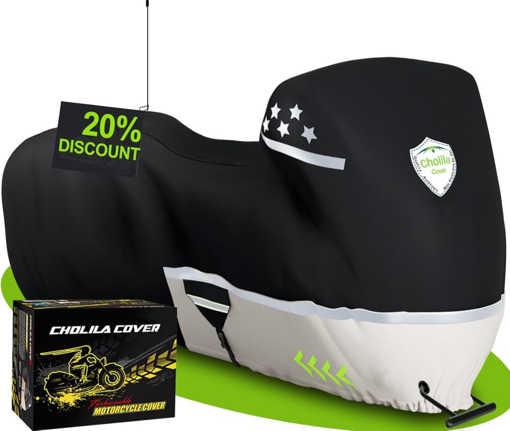 Motorcycle Cover for Touring Models - 600D Harley Davidson Motorcycle Cover Road King, Road Glide, Street Glide,Electra Glide,Heritage Classic,Low Rider-ST - Motorcycle Cover Storage