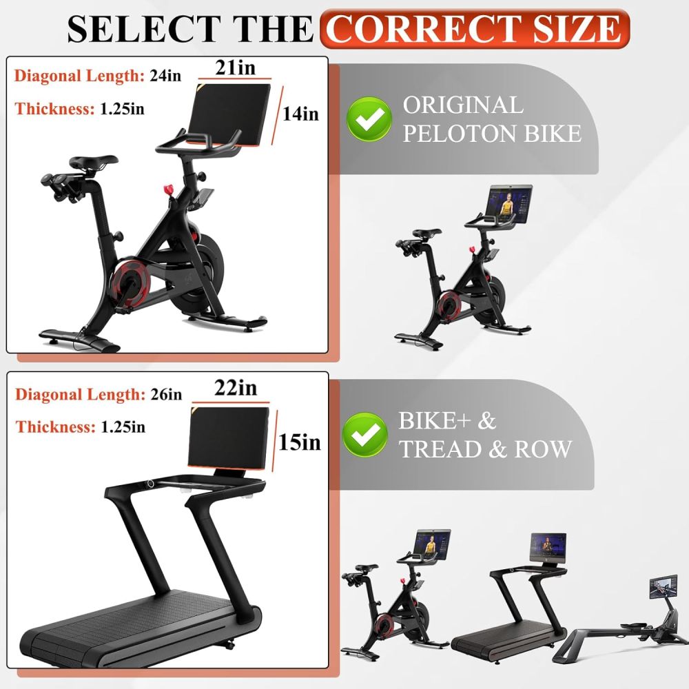 Upgraded Neoprene Monitor Cover for Peloton with Flexible Flip Velcro, Neoprene Monitor Cover with Super-Soft Velvet, Neoprene Screen Cover Fits Original Peloton, Bike+ or Tread or Row