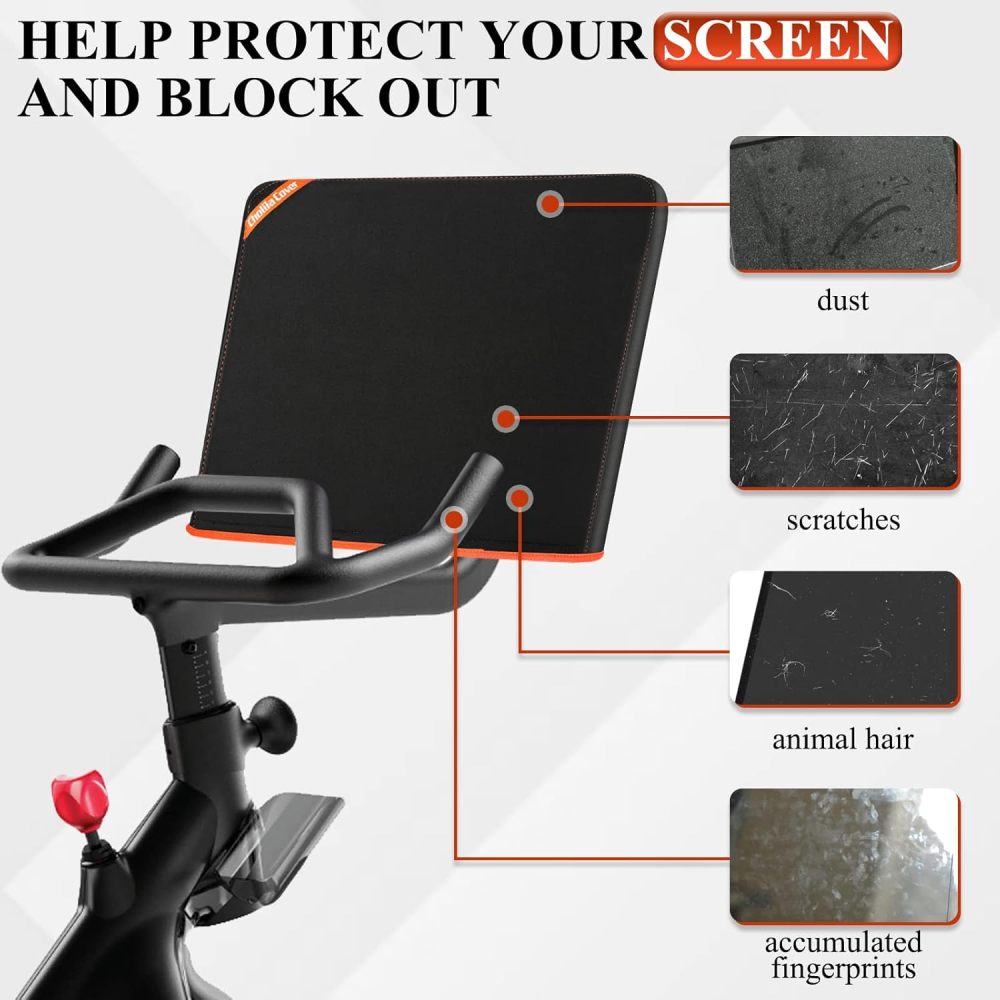 Upgraded Neoprene Monitor Cover for Peloton with Flexible Flip Velcro, Neoprene Monitor Cover with Super-Soft Velvet, Neoprene Screen Cover Fits Original Peloton, Bike+ or Tread or Row