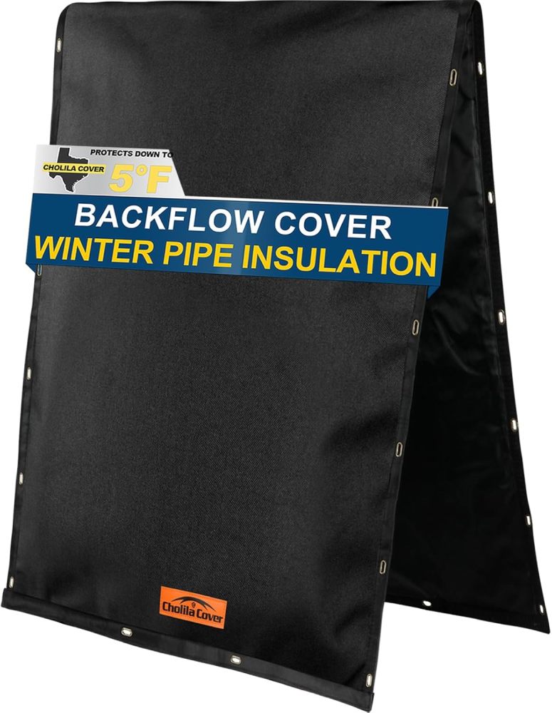 Backflow Preventer Cover Insulated (5˚F) - 18" W x 34" H Backflow Cover for in-Wall Pipes - Sprinkler Covers for Outside Pipe Traversable - Backflow Insulation Cover Black