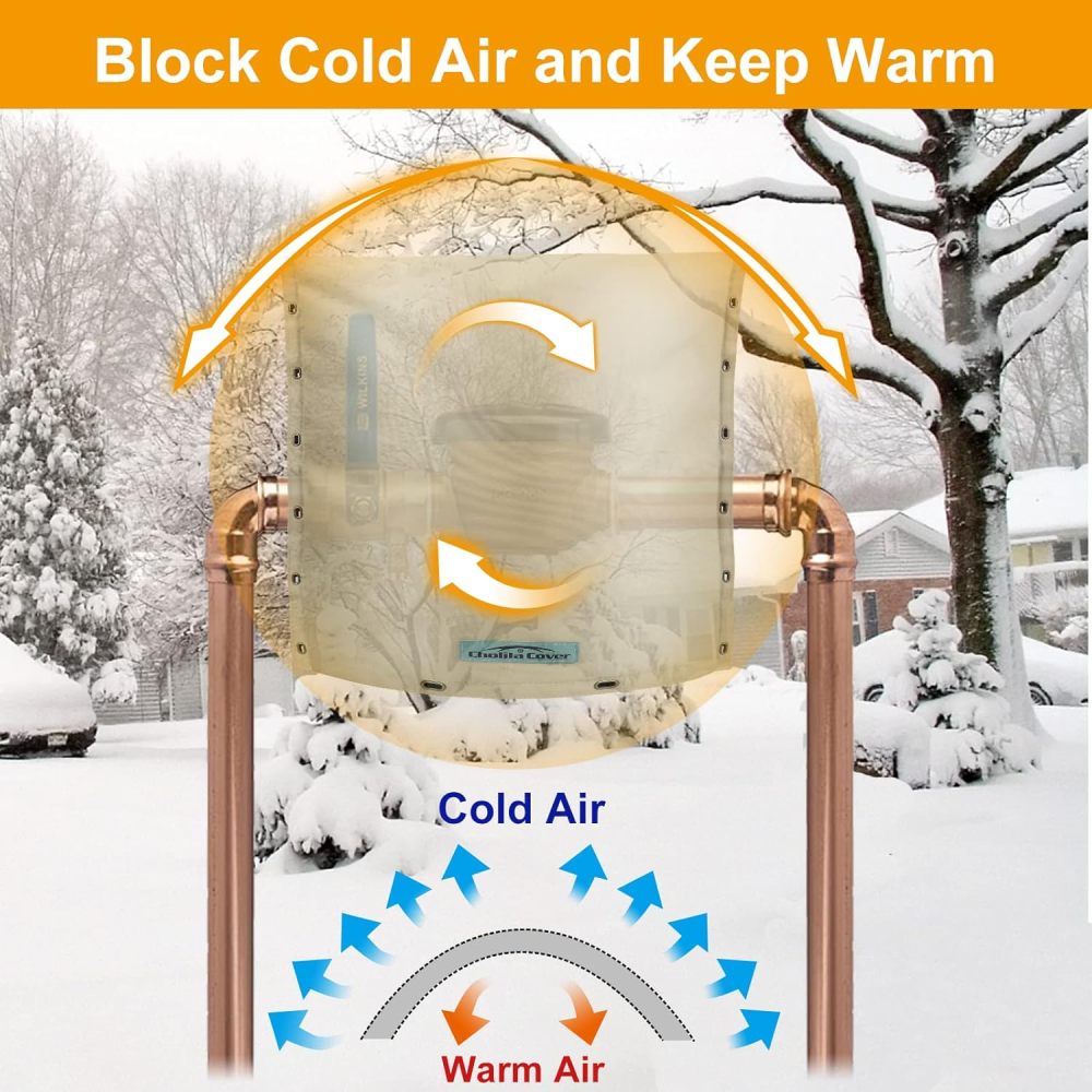 Backflow Preventer Cover Insulated (5˚F) - 17" W x 24" H Backflow Cover for Winter Pipe Freeze Protection - Sprinkler Covers for Outside with 7 Layers Fabric Pipe Insulation Cover Khaki