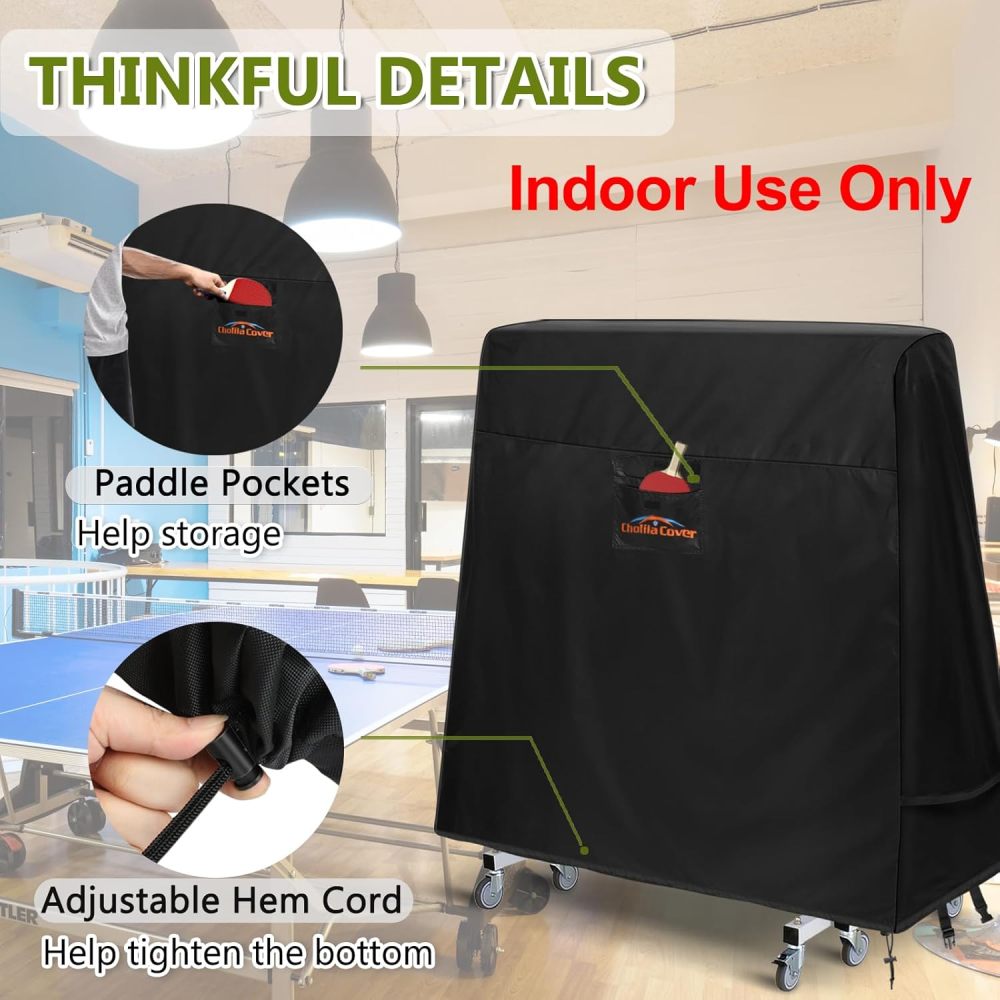 Ping Pong Table Cover, Outdoor/Indoor Premium Durability Oxford Fabric Ping Pong Table Cover, All Weather Resistant Table Tennis Cover