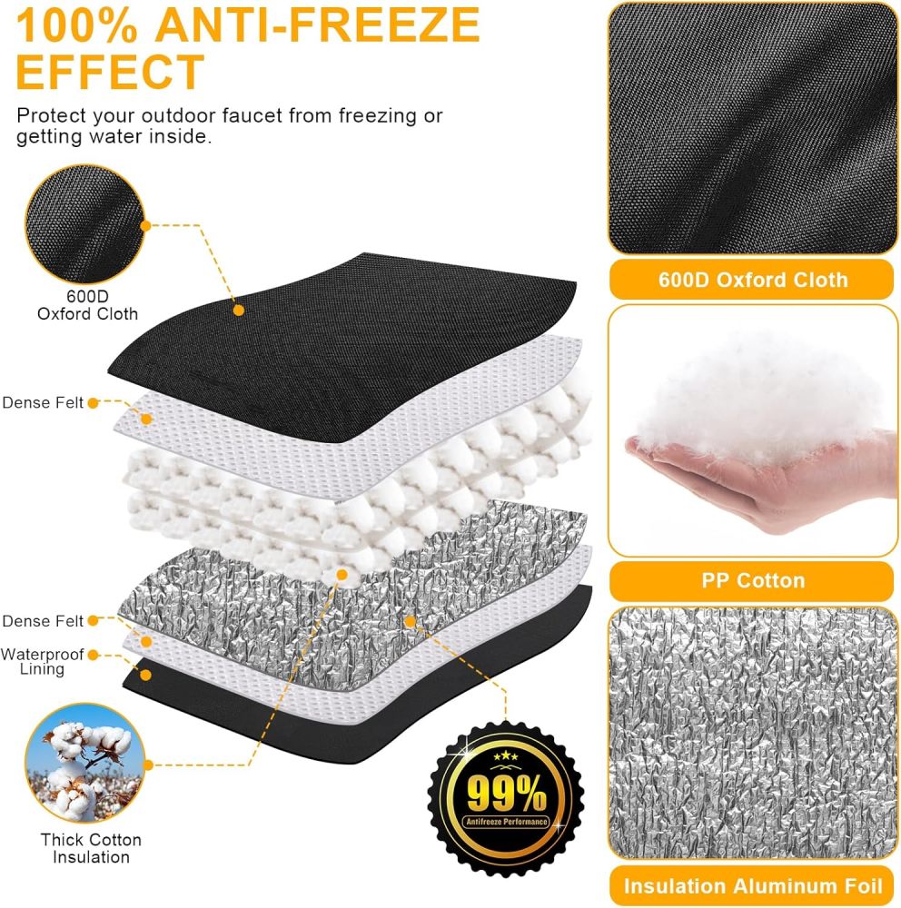 Backflow Preventer Cover Insulated with Thicker 7 Layers Fabric, 24" W x 24" H Backflow Cover with Aluminum Foil Layer for Winter Pipe Freeze Protection, Backflow Insulation Cover, by Cholila Cover