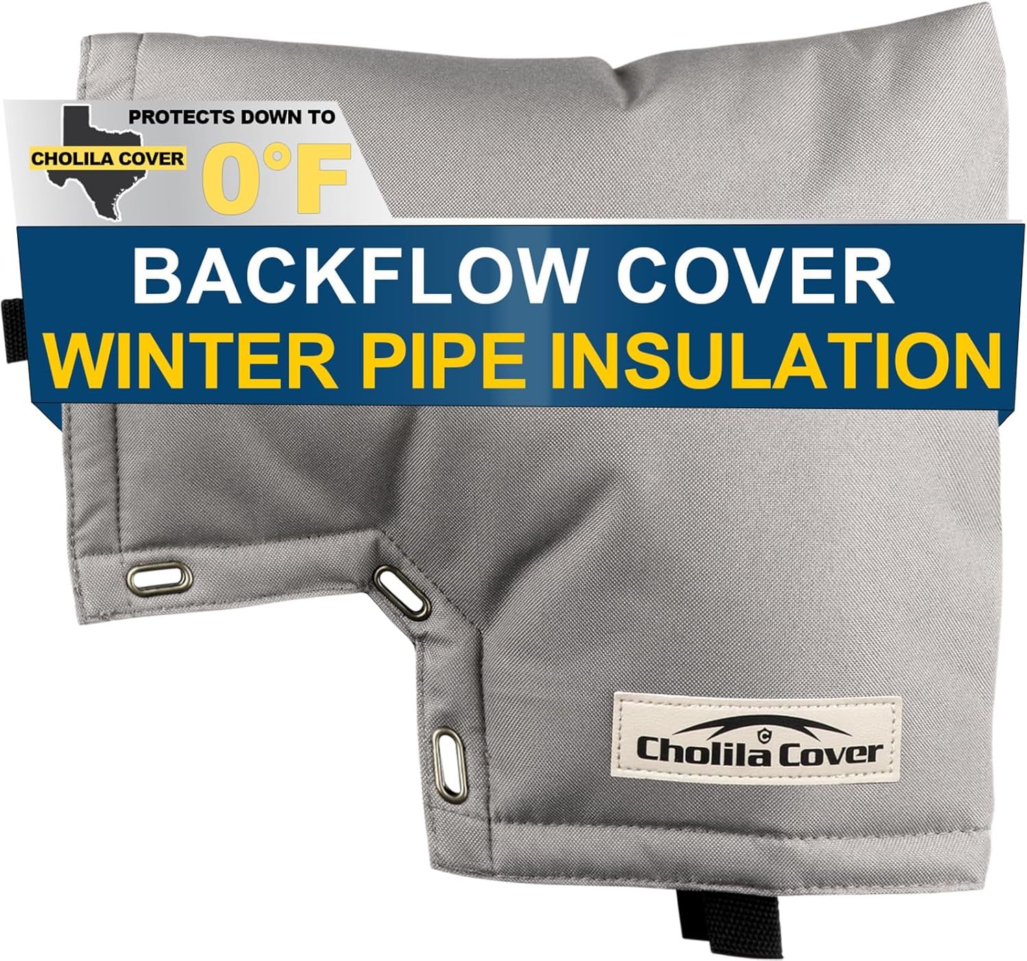 Backflow Preventer Cover Insulated Pouch - for Outside Pressure Vacuum Breaker - Sprinkler Covers for Outside with Thick Layers Fabric - Backflow Cover Grey