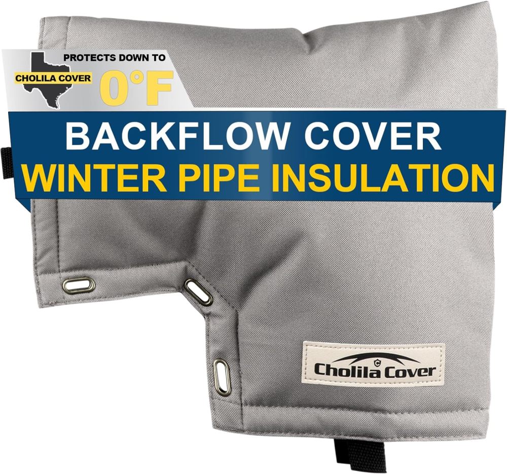 Backflow Preventer Cover Insulated Pouch - for Outside Pressure Vacuum Breaker - Sprinkler Covers for Outside with Thick Layers Fabric - Backflow Cover Grey