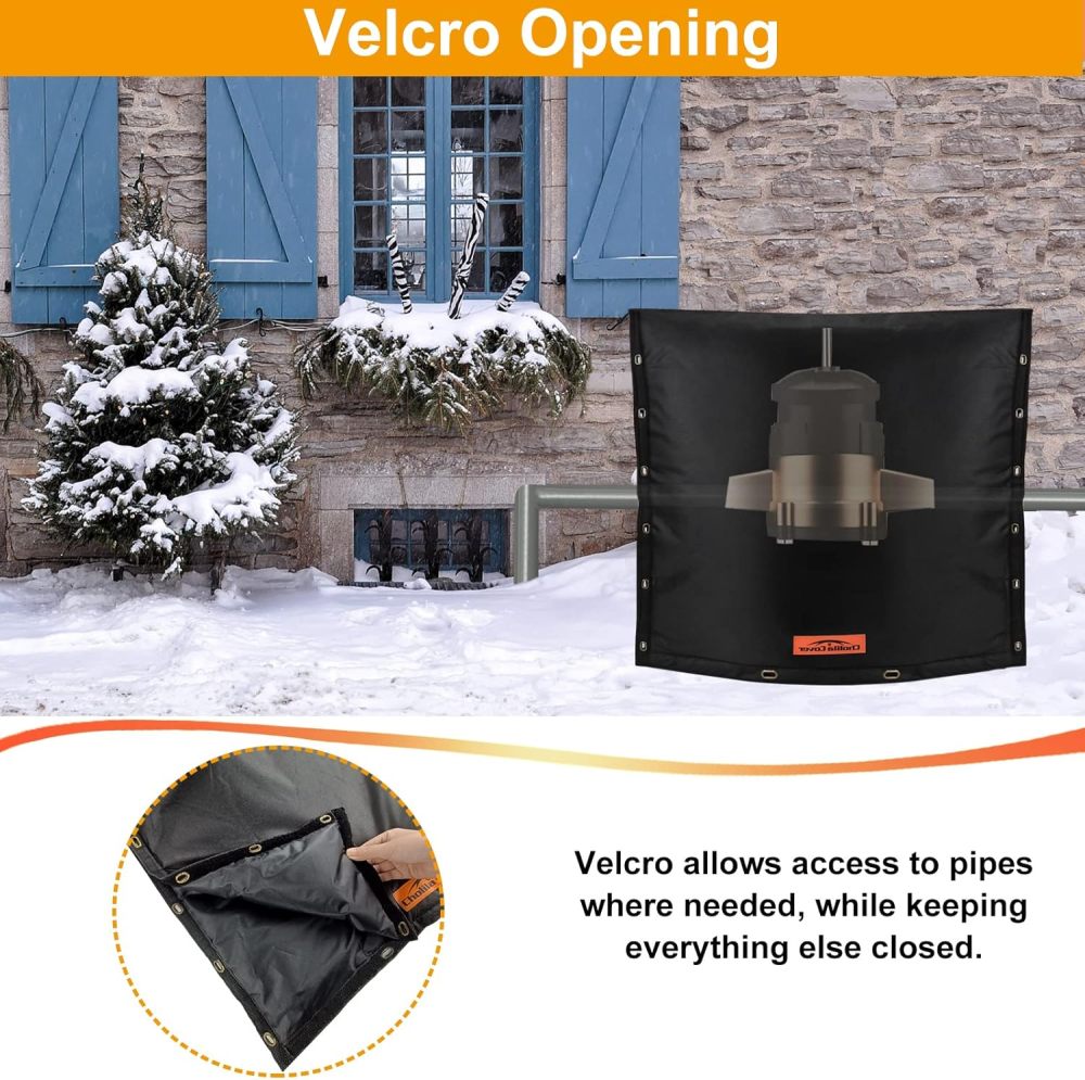 Backflow Preventer Cover Insulated (5˚F) - 18" W x 34" H Backflow Cover for in-Wall Pipes - Sprinkler Covers for Outside Pipe Traversable - Backflow Insulation Cover Black