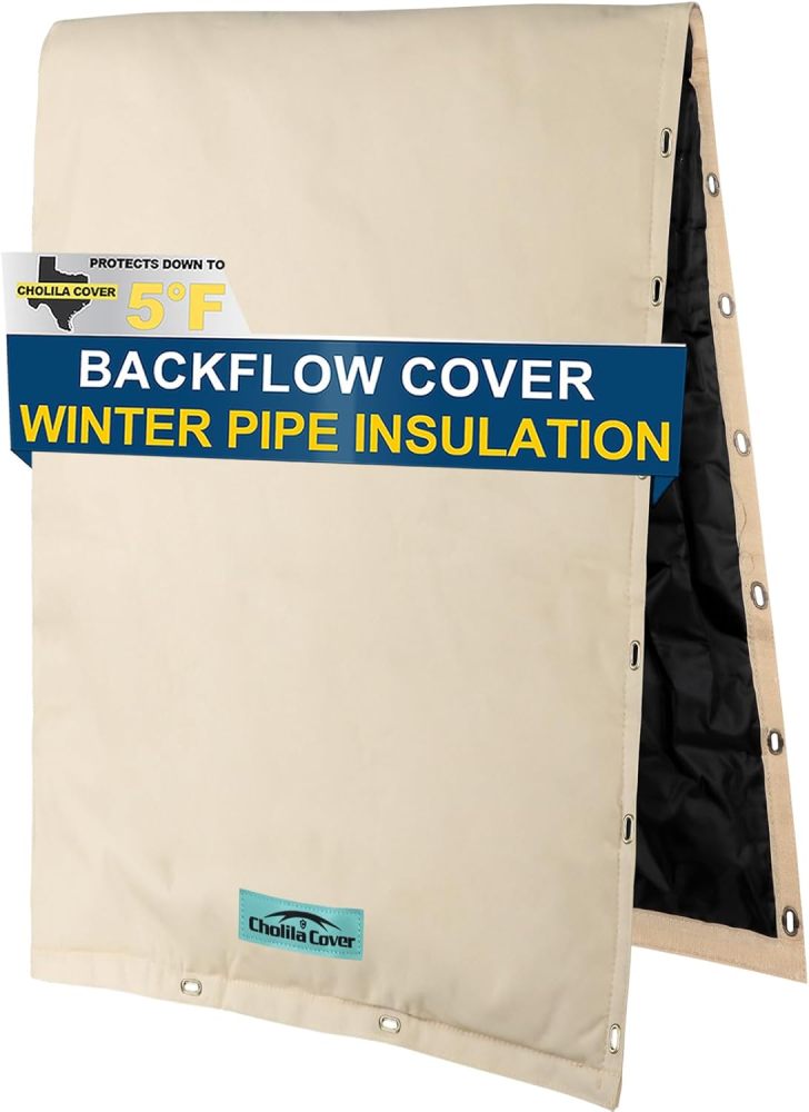 Backflow Preventer Cover Insulated (5°F) - 18"W x 34"H Sprinkler Covers for Outside for 2-Way Opening Pipes - Backflow Insulation Cover with Thicker 7 Layers Fabric - Backflow Cover