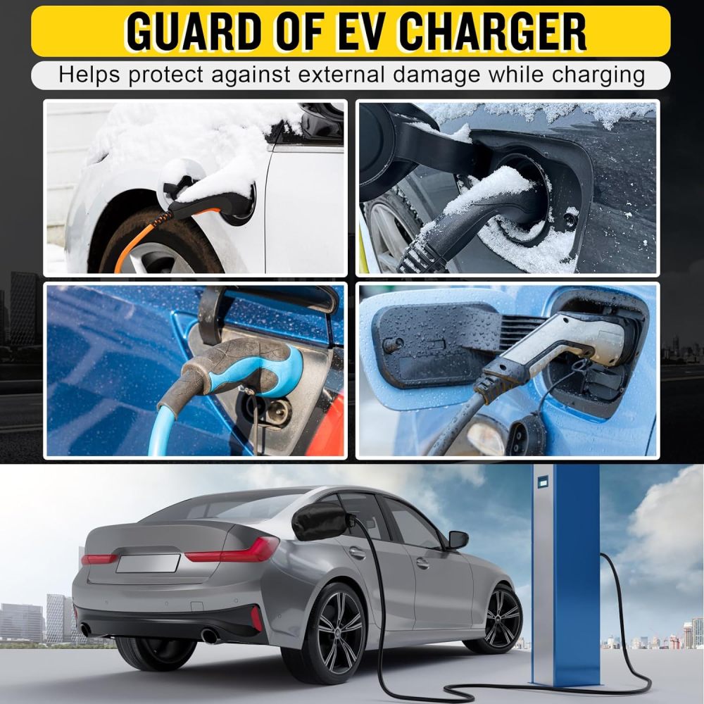 EV Charger Plug Cover, Malleable Magnetic Charger Cover with Suction Cups Electric Car Charging Port Cover, All Weather Resistant EV Charging Port Cover for Any EV Body