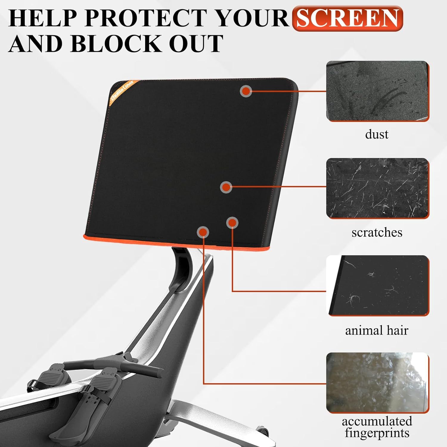 Neoprene Screen Cover for Hydrow Rowing Machine - Neoprene Monitor Cover with Super-Soft Velvet, Neoprene Screen Protector Compatible with Hydrow Rower Screen from Dust and Damage