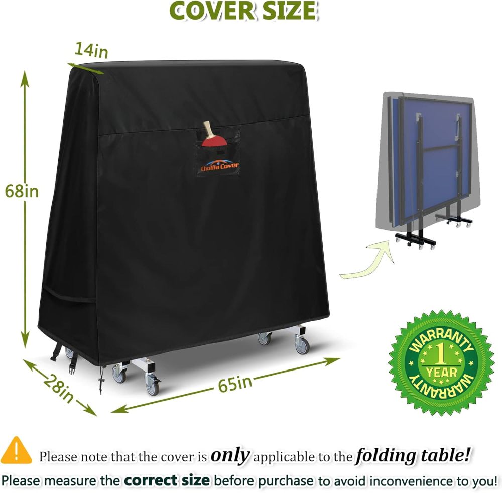 Ping Pong Table Cover, Outdoor/Indoor Premium Durability Oxford Fabric Ping Pong Table Cover, All Weather Resistant Table Tennis Cover