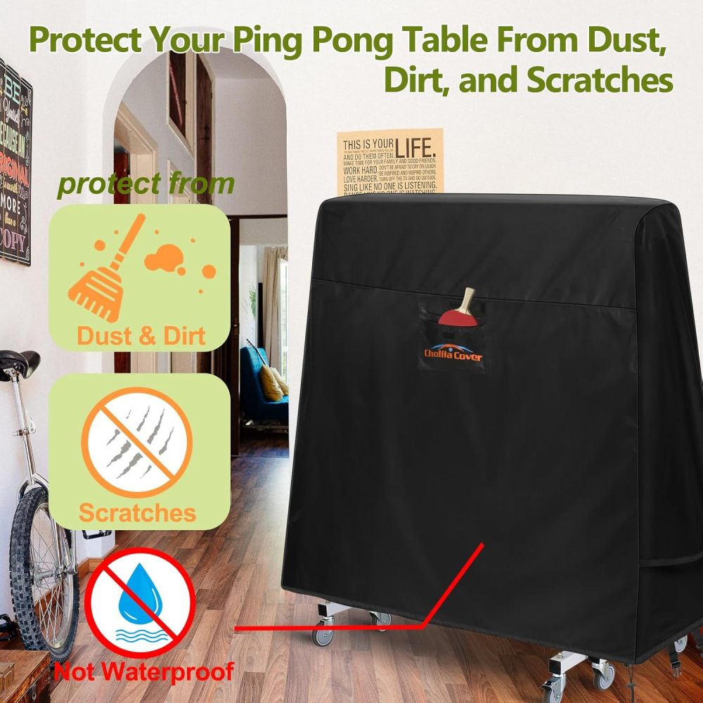 Ping Pong Table Cover, Outdoor/Indoor Premium Durability Oxford Fabric Ping Pong Table Cover, All Weather Resistant Table Tennis Cover