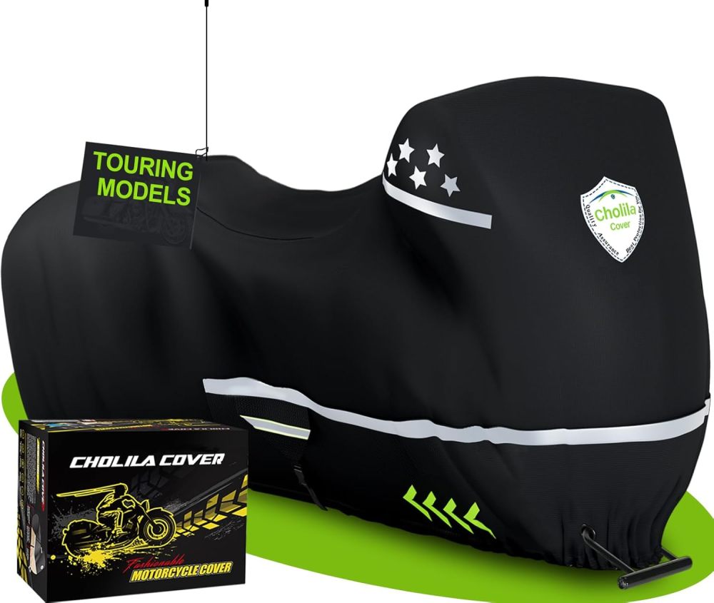 Motorcycle Cover for Touring Models - 600D Harley Davidson Motorcycle Cover Road King, Road Glide, Street Glide, Electra Glide, Heritage Classic, Low Rider-ST - Motorcycle Cover Storage