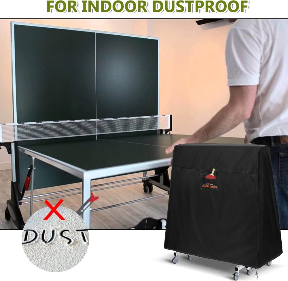 Ping Pong Table Cover, Outdoor/Indoor Premium Durability Oxford Fabric Ping Pong Table Cover, All Weather Resistant Table Tennis Cover