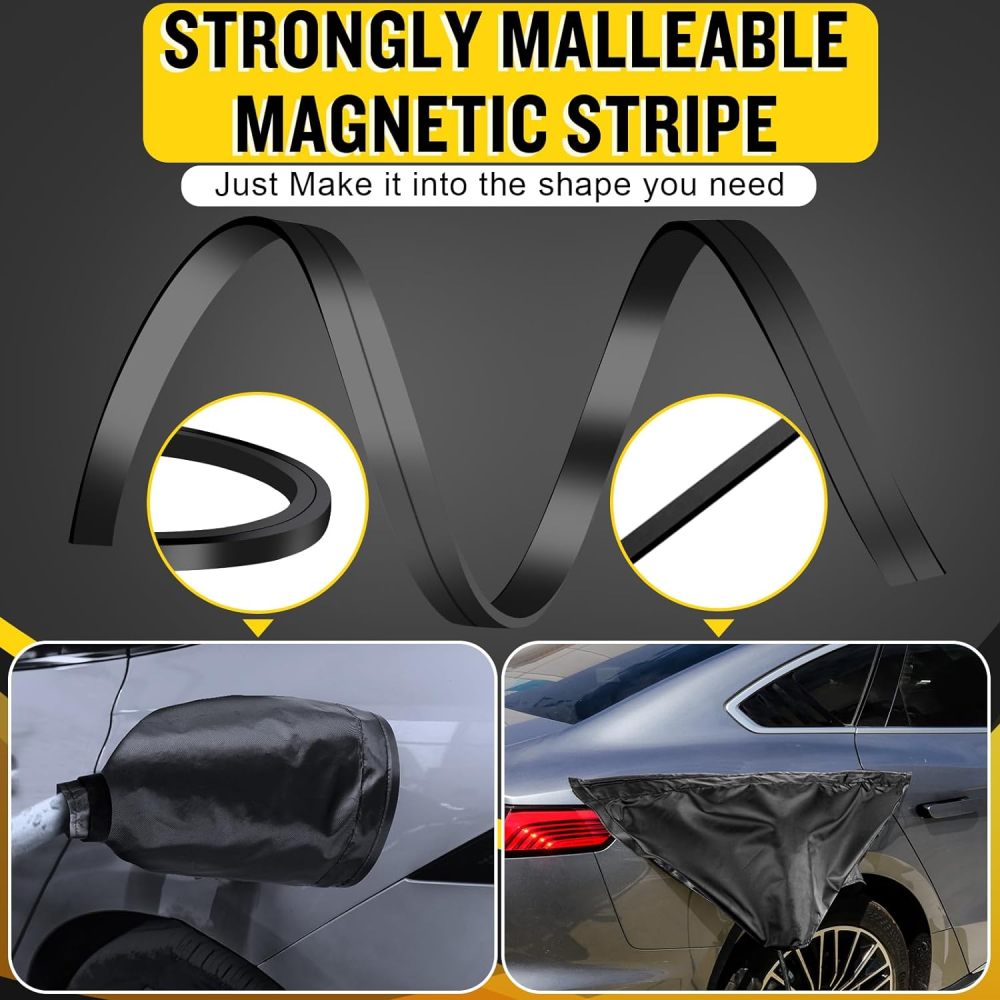 EV Charger Plug Cover, Malleable Magnetic Charger Cover with Suction Cups Electric Car Charging Port Cover, All Weather Resistant EV Charging Port Cover for Any EV Body
