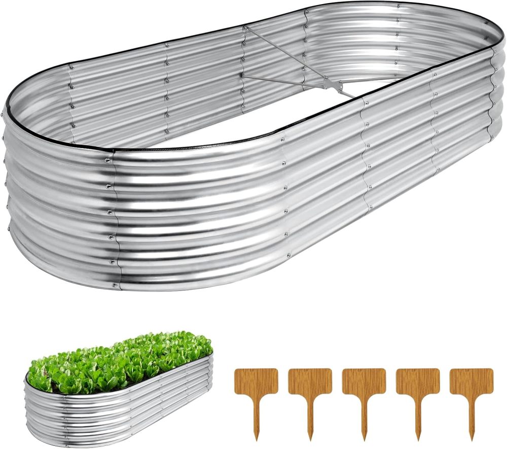7x3x1.4ft Raised Garden Bed Outdoor, Upgraded X-Shaped Support Rods, Raised Planter Box kit, Raised Bed for Planting Vegetables, Flowers, Fruits