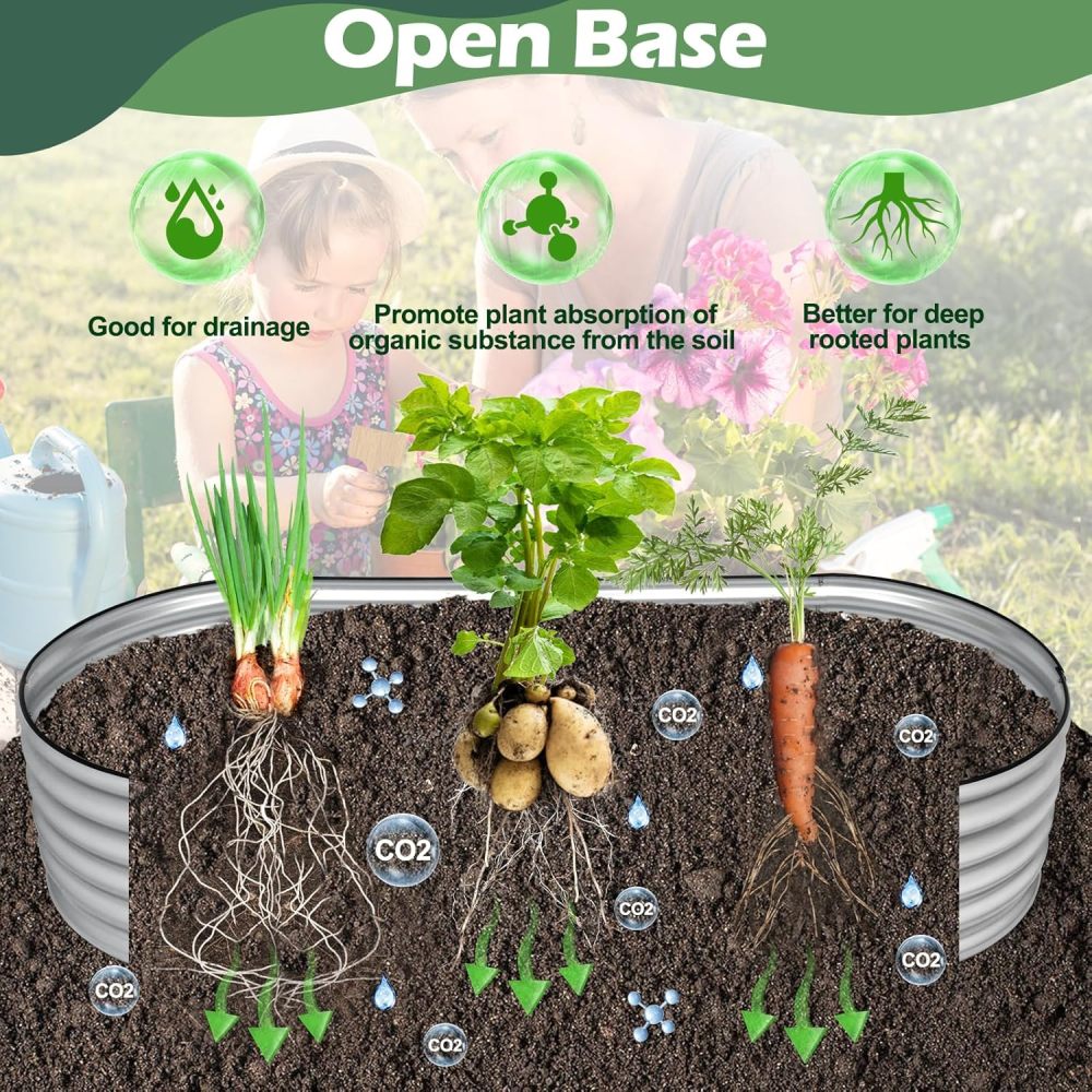 7x3x1.4ft Raised Garden Bed Outdoor, Upgraded X-Shaped Support Rods, Raised Planter Box kit, Raised Bed for Planting Vegetables, Flowers, Fruits