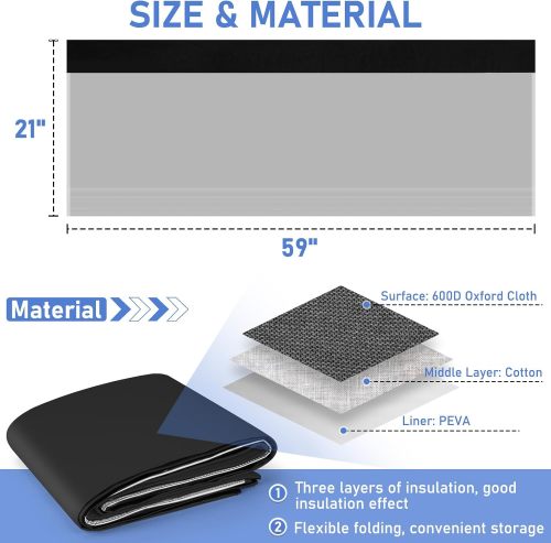 Portable ac Hose Cover - 59” Flexible and Thick Air Conditioner Hose Cover Wrap with No Leaks, Portable ac Hose Insulation for Hoses between 5" and 5.9" in diameter, Black