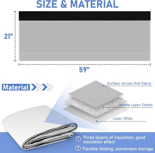 Portable ac Hose Cover - 59” Flexible and Thick Air Conditioner Hose Cover Wrap with No Leaks, Portable ac Hose Insulation for Hoses Between 5" and 5.9" in Diameter, Light Gray