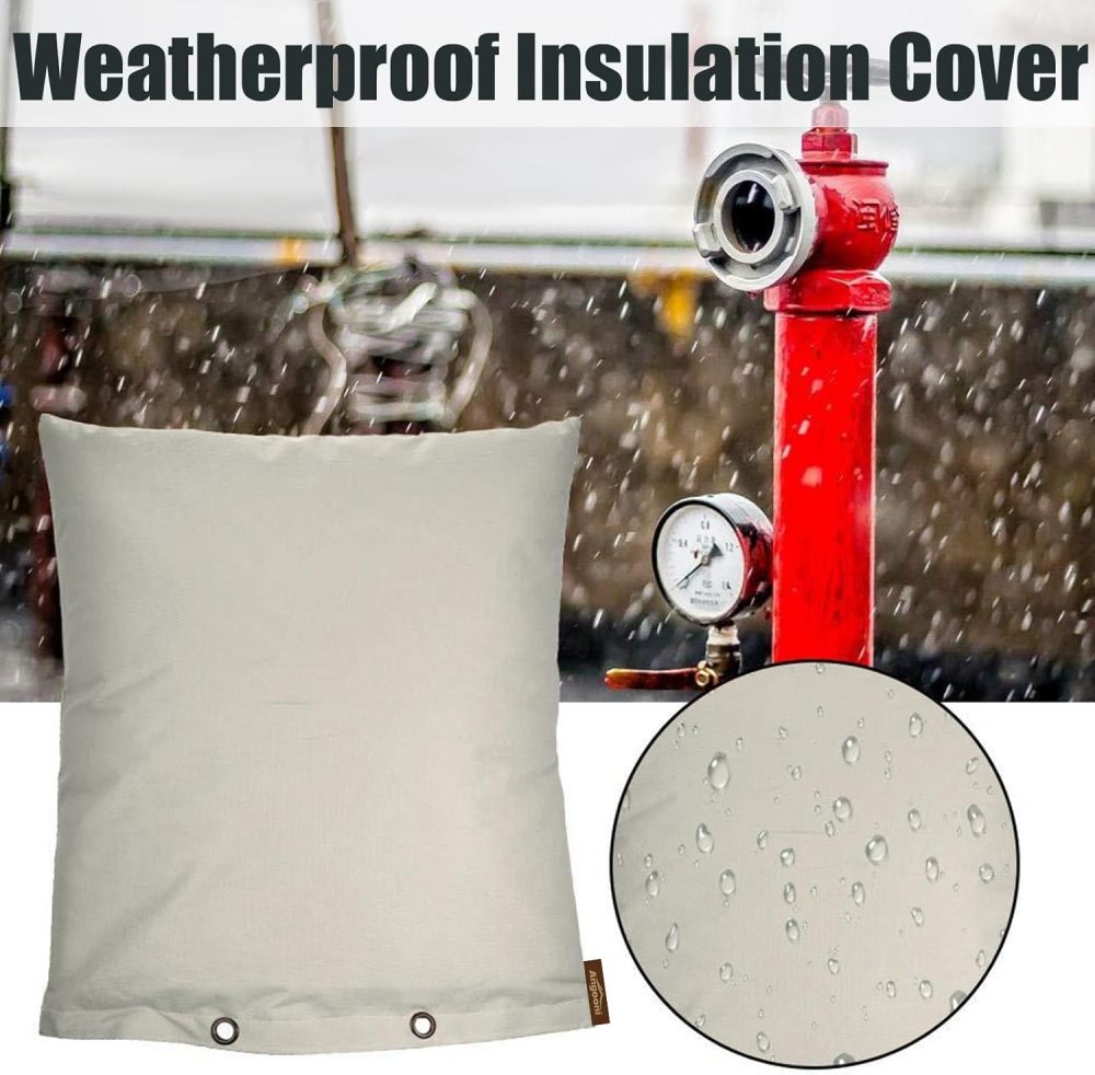 14x18in Insulated Backflow Preventer Cover | Adjustable Size | Easy Installation | Secure Velcro | Protects Sprinkler System from Cold Weather - Winter Sprinkler Cover(Gray)