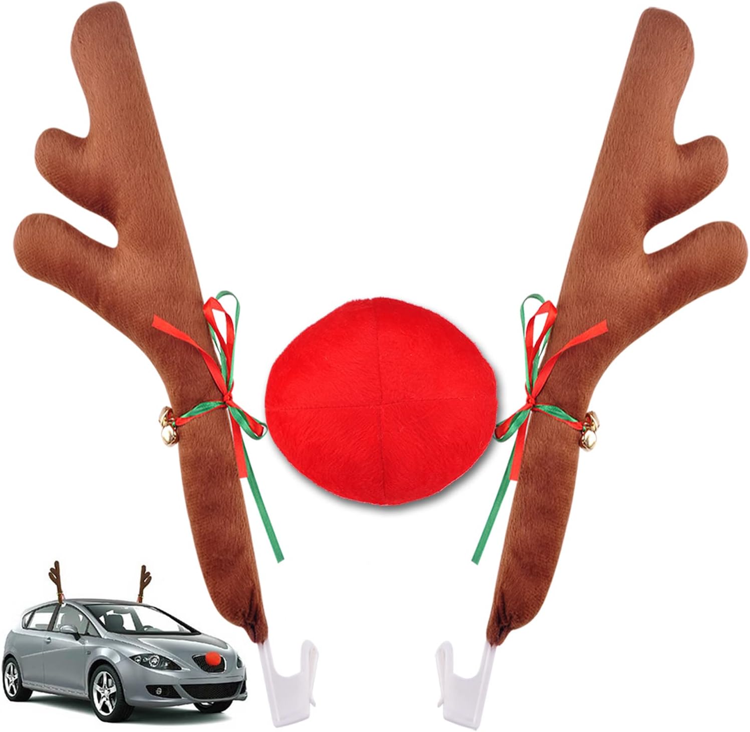 Vector EPS 10. Rudolf Het Rendier Met De Rode Neus En Gezichtsmasker
