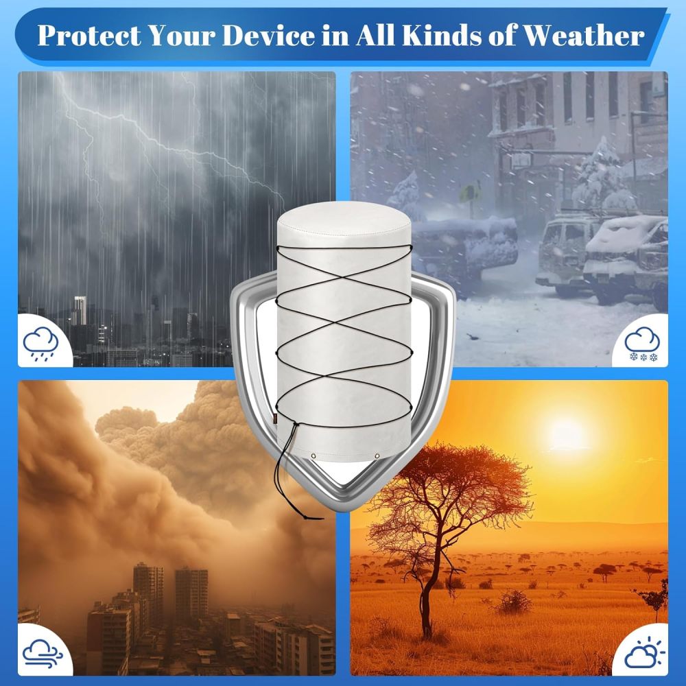 Insulated Well Pressure Tank Cover Aluminum Foil (5℉) - 24"D x 34"H Industrial 600D Outdoor Well Water Tank Insulation Blanket, Anti-UV Winter-Freeze Water Well Pump Cover, Gray