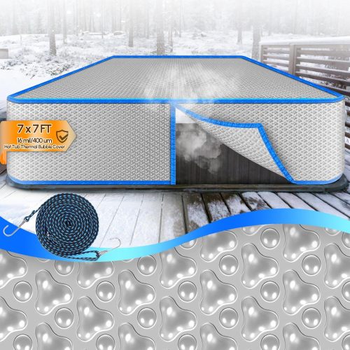 6x6FT Hot Tub Thermal Blanket & 7x7FT Thermal Bubble Cover - Reduction of Water Evaporation and Provision of Certain Thermal Insulation Function