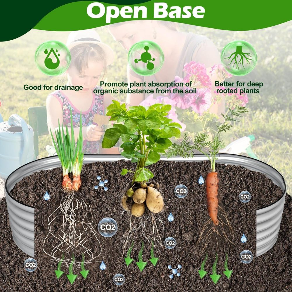 7x3x1.4ft Galvanized Raised Garden Bed, Upgraded with X-Shaped Support Rods, Large Raised Garden Beds Outdoor, Raised Bed for Planting Vegetables, Flowers, Fruits