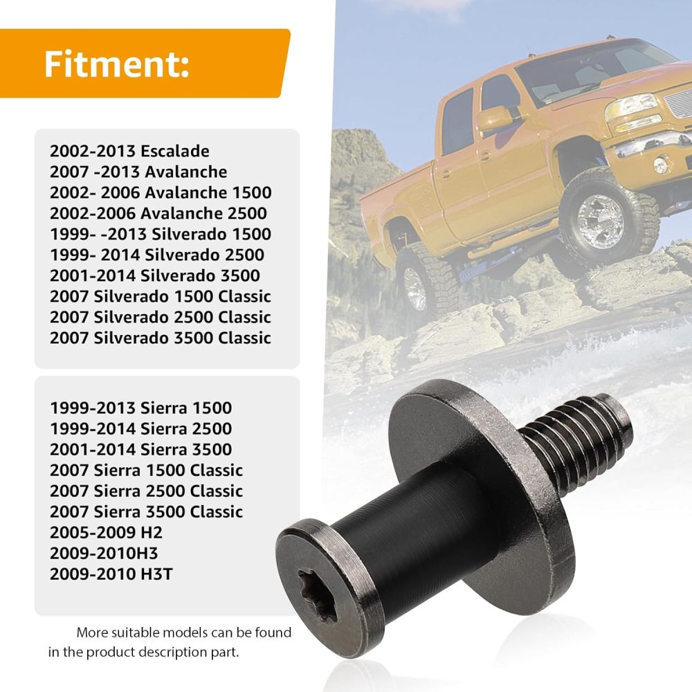 Premium 38427 Tailgate Striker Bolt - 304 Stainless Steel Door Striker Replacement for Chevrolet Silverado, GMC Sierra 1500, Escalade Avalanche, Dorman, 2 Sets, 11570162