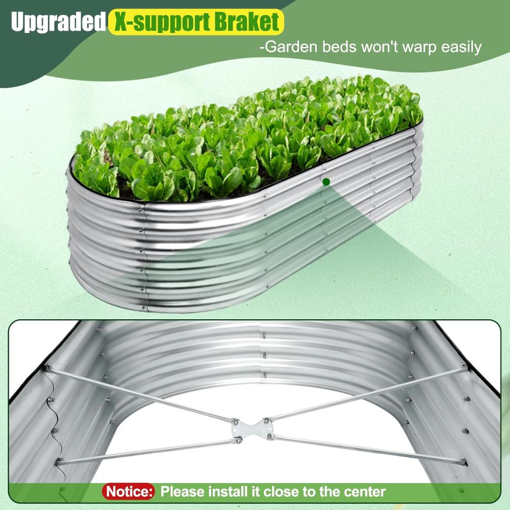 7x3x1.4ft Raised Garden Bed Outdoor, Upgraded X-Shaped Support Rods, Raised Planter Box kit, Raised Bed for Planting Vegetables, Flowers, Fruits