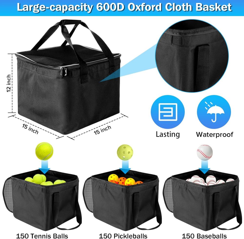 Professional Tennis Cart with Silent PU Wheels - 2 Capacity Choices (150-Ball/ 240-Balls) - Sturdy and Lightweight Tennis Ball Cart - Portable Tennis Balls Basket & Reliable Ball Carrier