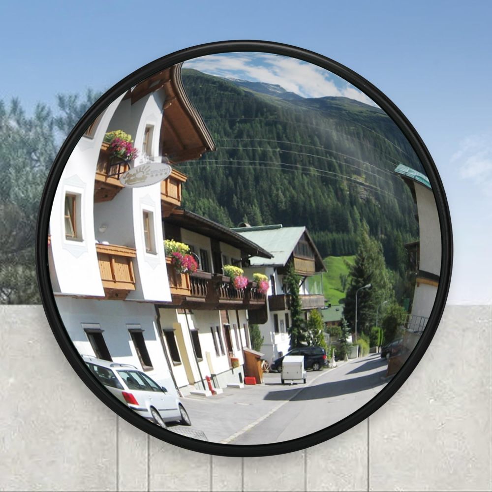 Unbreakable Convex Mirror 18 inch Safety Mirror - Lightweight PC Traffic Mirror with Vision up to 25ft - Outdoor Driveway Mirror, Security Mirror for Business Indoor