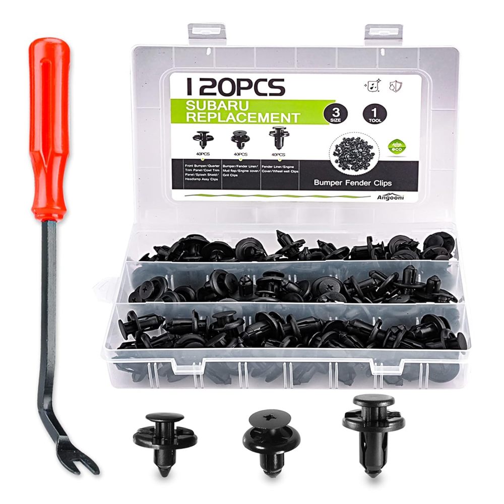 7mm 8mm 10mm Compatible with Subaru Push Retainer Clips | Stronger Than Original OEM, 120PCS Fastener Rivet Clips Nylon Bumper Automotive Kit with Fastener Remover Tool