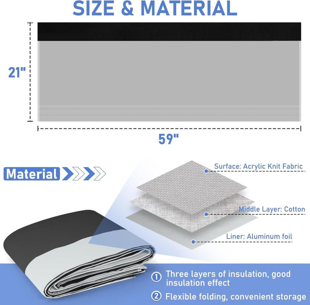 2024 Colorblocked Portable ac Hose Cover, 59" Flexible & Thick Air Conditioner Hose Cover Wrap with No Leaks, Portable ac Hose Cover for Hoses between 5" and 5.9" in Diameter