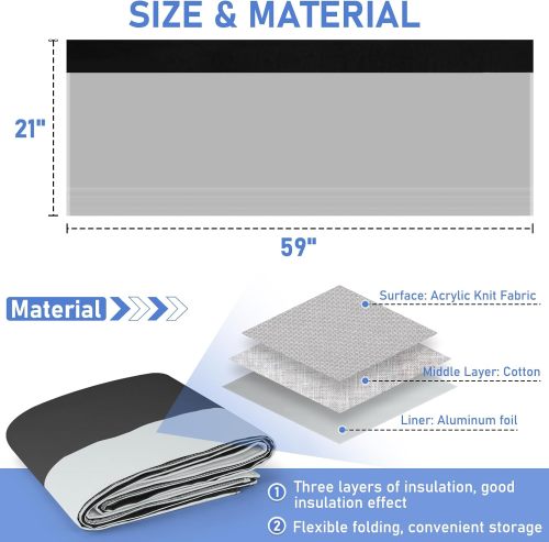2024 Colorblocked Portable ac Hose Cover, 59" Flexible & Thick Air Conditioner Hose Cover Wrap with No Leaks, Portable ac Hose Cover for Hoses between 5" and 5.9" in Diameter
