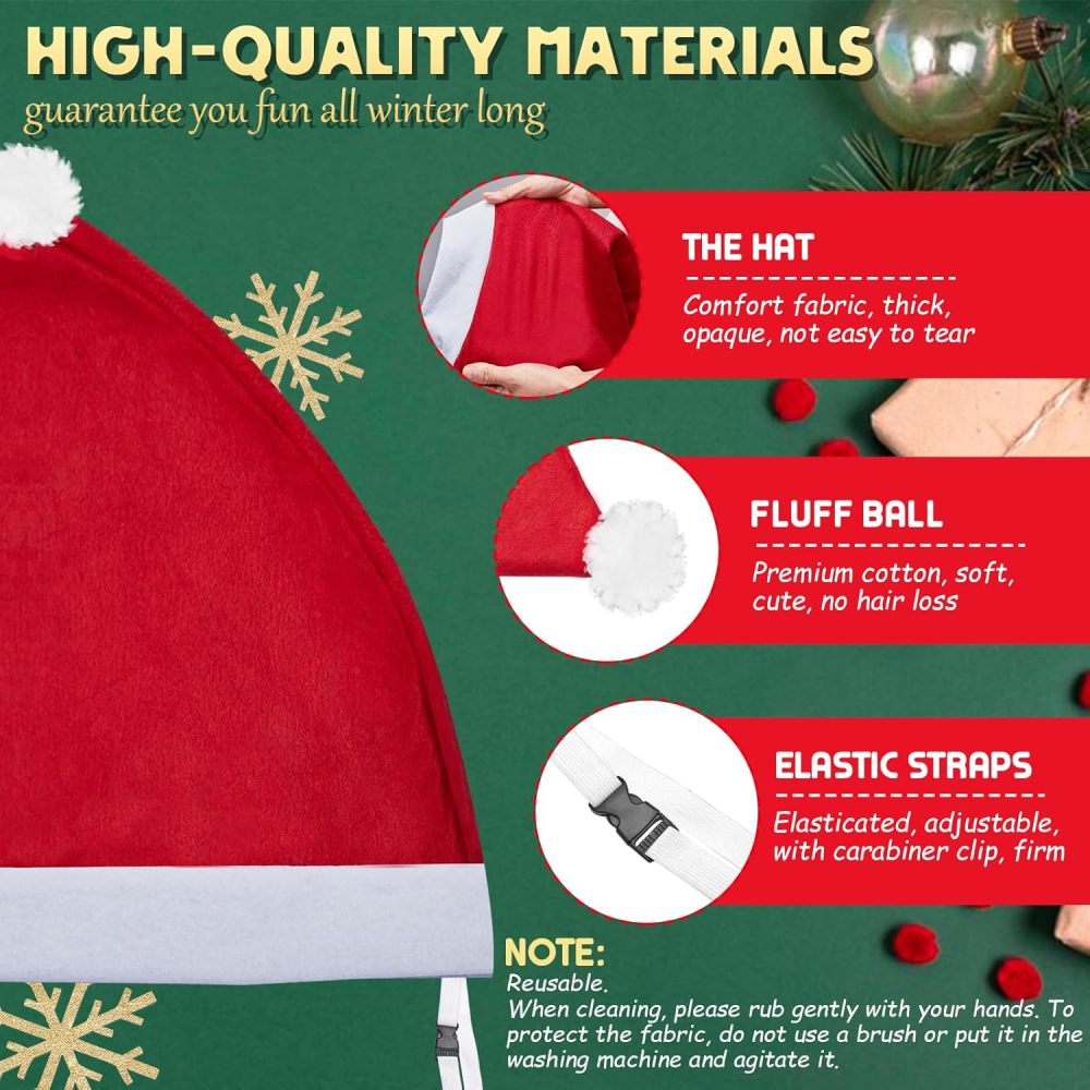 Festive Car Christmas Hat - 79”L x 74”W Christmas Decorations for Car, Cute Christmas Car Accessories Christmas Car Cover, Xmas Santa Claus Hat Decor for Jeeps, Trucks, Golf Carts..