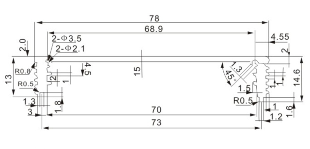 Red anodizing aluminum extrusion enclosures u Shape to Save tooling Mould Fee