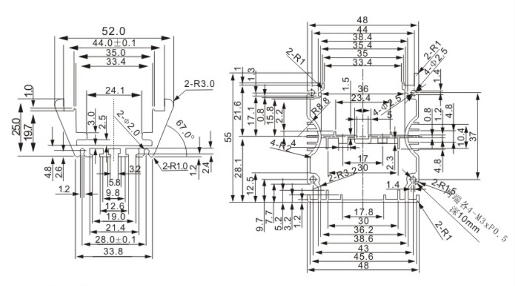 led Aluminum holder,aluminum extrusion parts for LED light