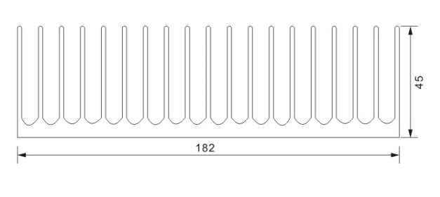 Aluminum heat sink 180X45mm