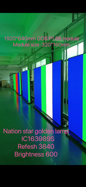 P1.86 P2 P2.5 led COB GOB poster screen cabinet 1920X640MM Aluminum profile cabinet front and back maintenance can be connected and seperately assembly