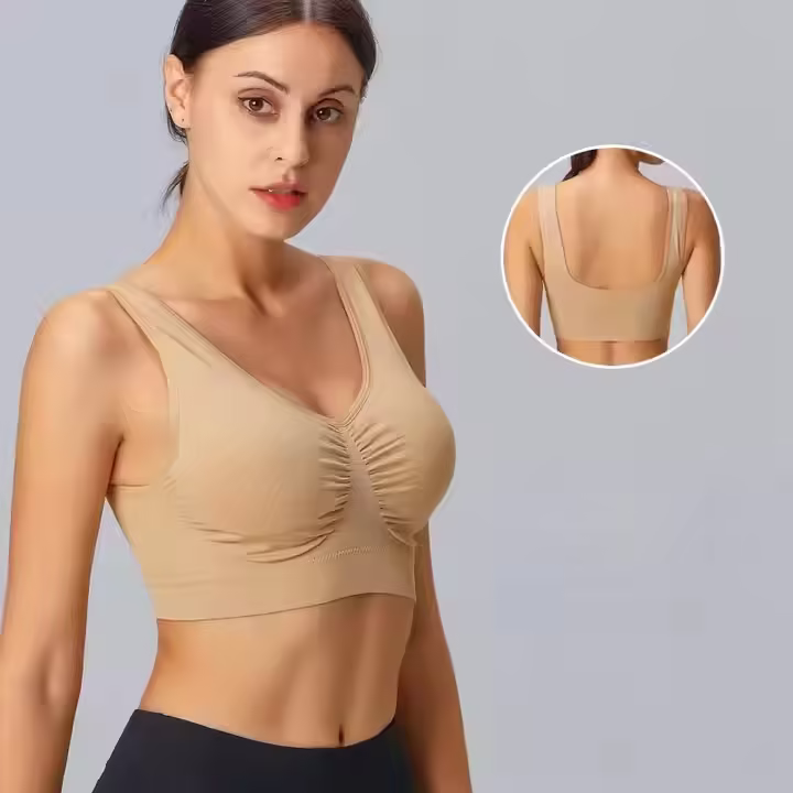 S-3XL Plus Size Women's Sports Bra Gym Workout Running Yoga Adjustment Lingerie Seamless Comfort Bra with Removable Pad