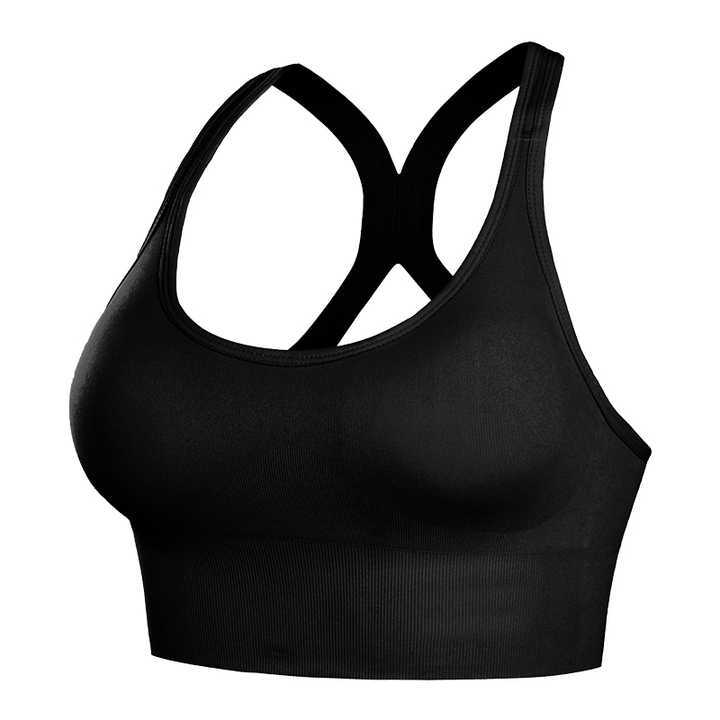 Plus Size Women's Racing Back Sports Bra Sexy Sportswear Bra Gym Workout Yoga Lingerie Breathable Seamless Bra Cropped Top Vest