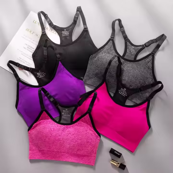 Racerback Sports Bras for Women High Support Running Workout Gym Yoga Underwear Thin Sexy Tank Top Plus Size with Removable Pads