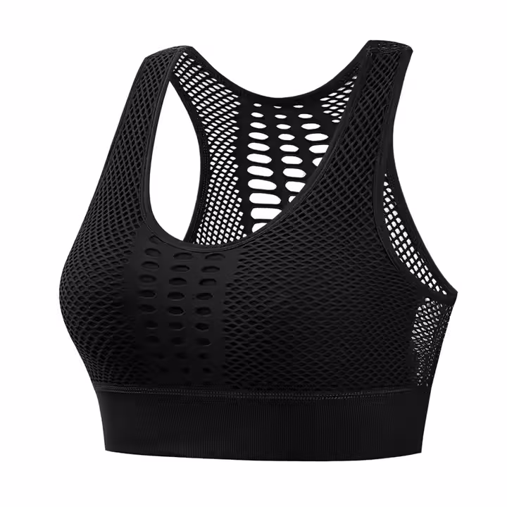 M-3XL Big Plus Size Wirefree Sports Bras for Women High support Workout Gym Yoga Underwear Hollow Out Sexy Crop Tops Tank Top