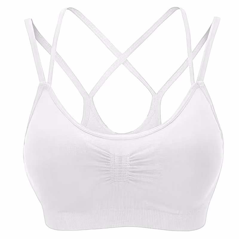 Women's Sports Bra Racerback Spaghetti Strap Activewear Gym Workout Running Yoga Underwear Comfort Seamless Tank Top