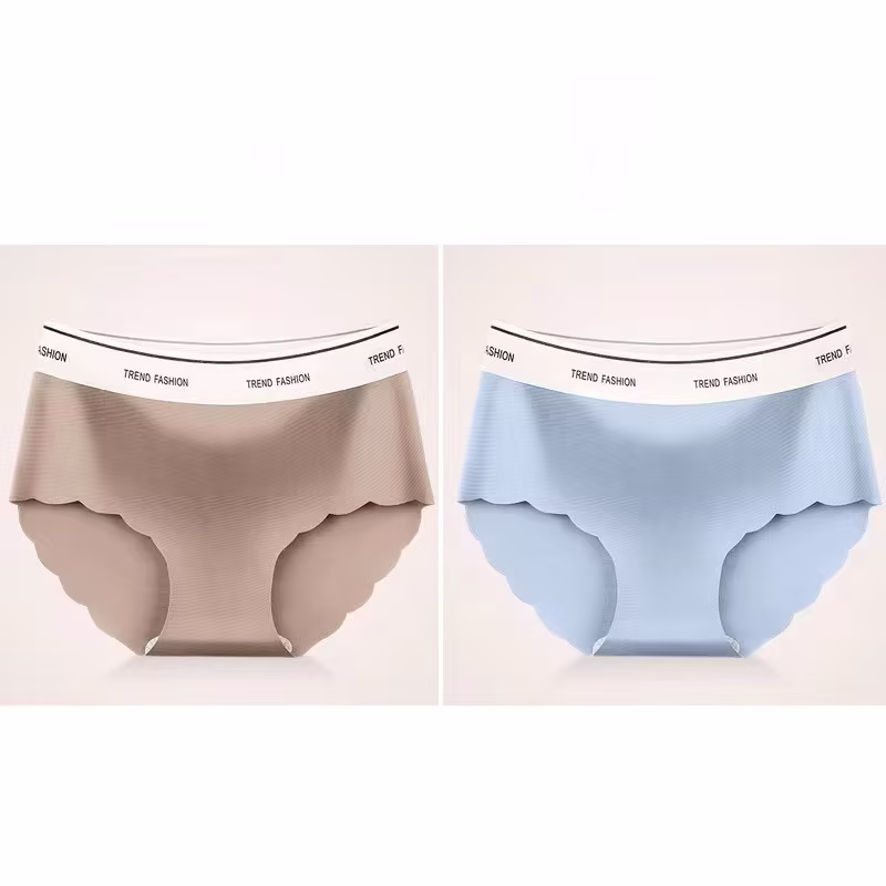 2024 New Arrival Women's Panties Sexy Mid-rise Briefs 2pcs Per Pack Comfortable Ice Silk Seamless Underpants for Girls Underwear