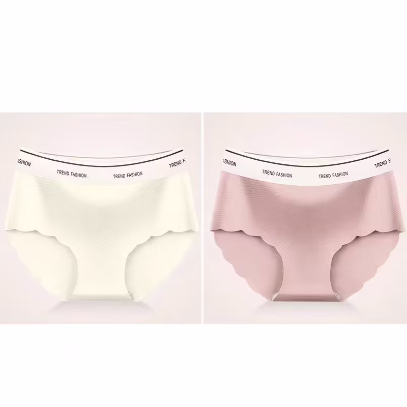 2024 New Arrival Women's Panties Sexy Mid-rise Briefs 2pcs Per Pack Comfortable Ice Silk Seamless Underpants for Girls Underwear